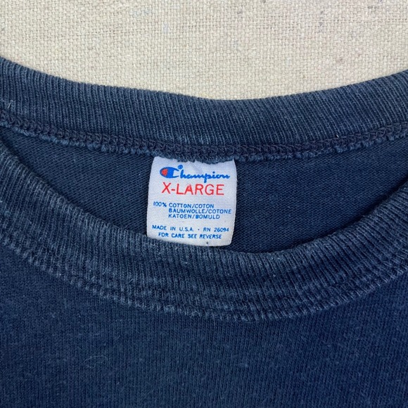 Vintage 80s Champion Chicago Bears T Shirt Navy Blue Mens XL NFL Football Tee - Picture 3 of 8